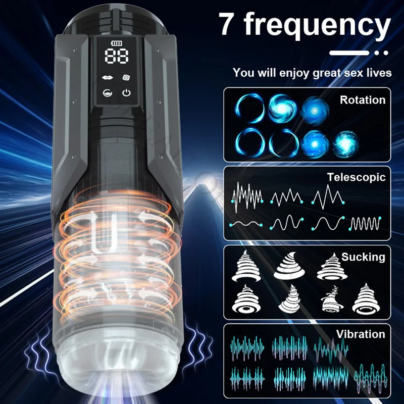 Automatic Male Masturbator Telescopic Sucking Vagina Blowjob Masturbation Vibration Heating Goods Sex Toys For Men 240711