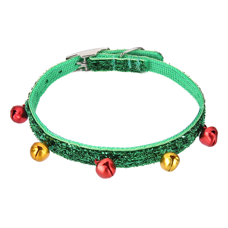 Christmas Pet Collar 1.0cm Pet Supplies Adjustable Cat Bell Collars with Metal Fasteners for Cats Kitten & Puppies Pet Ornaments