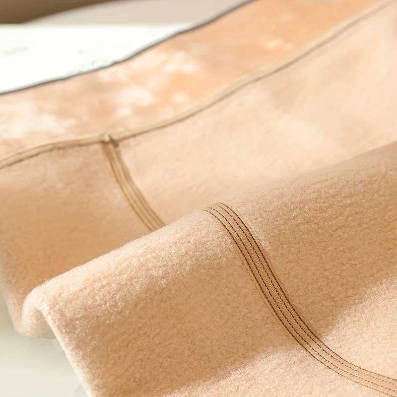 Womens Plus Casual Tights Plus Size Solid High Waist Fake Transparent Fleece Lined Warm Leggings For Fall WinterX240914