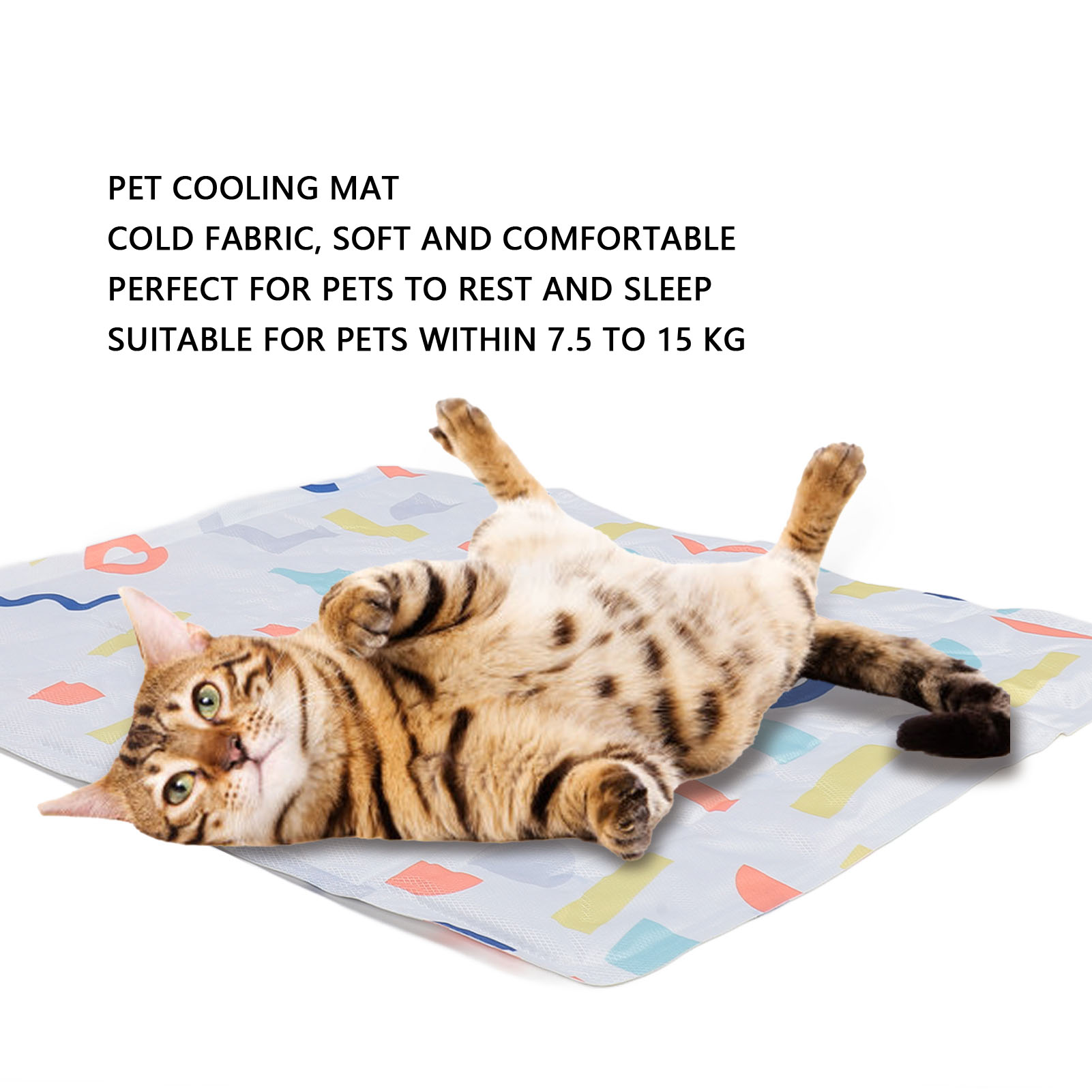Pet Cooling Mat Portable Comfortable Dog Summer Sleeping Cool Bed With Neck Support For 7.5 To 15 Kg Pets