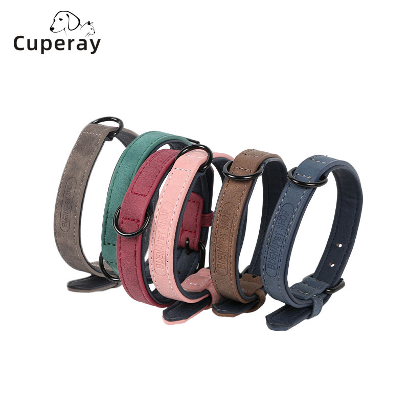 Adjustable Pet Collar with Alloy Buckle,Leather Dog Collar,Classic Waterproof Pet Collars Fit for Small Medium Large Dogs & Cats