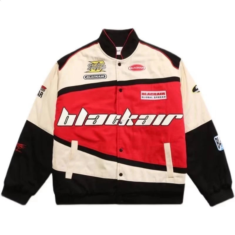 Retro racing jacket mens high street motorcycle tactical military spring womens color competition baseball 240904
