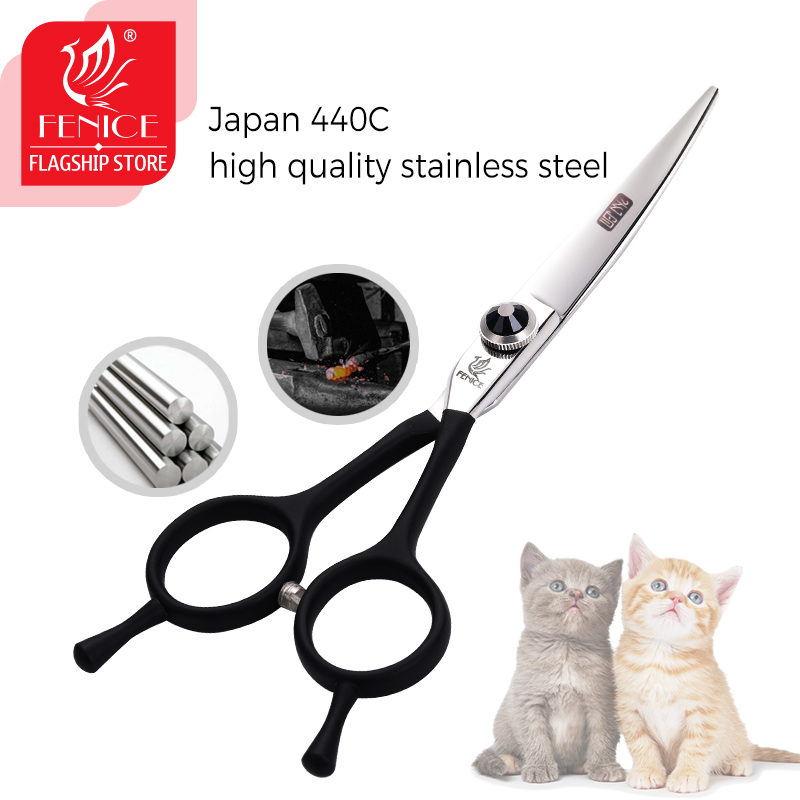 Fenice professional 5.5/7.0 inch pet grooming curved scissors for dog grooming scissors cutting shears makas tijeras