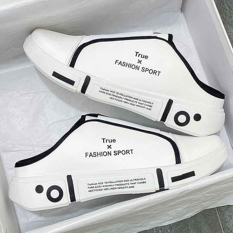 Men Women Lazy Slippers Slides Indoor Outdoor Sandals Men Non-slip Home Half Slippers Men Casual Shoes Baotou Slippers 35-45