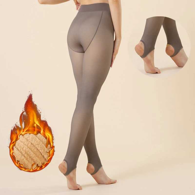 2024 New Women Thermal Leggings Warm Winter Elastic Pantyhose Female Versatile Work Daily High Waist Thicken Fleece Skinny PantsX240914