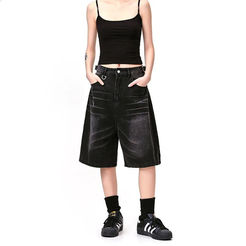 MADE EXTREME Retro Denim Cropped Jorts Heavy Summer Casual Shorts for Men Y2k Jeans 240909