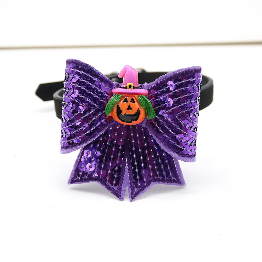 40 pet accessories Halloween dog bow tie sliding pet dog collar skull pet bow for puppy accessories puppy supplies 240914