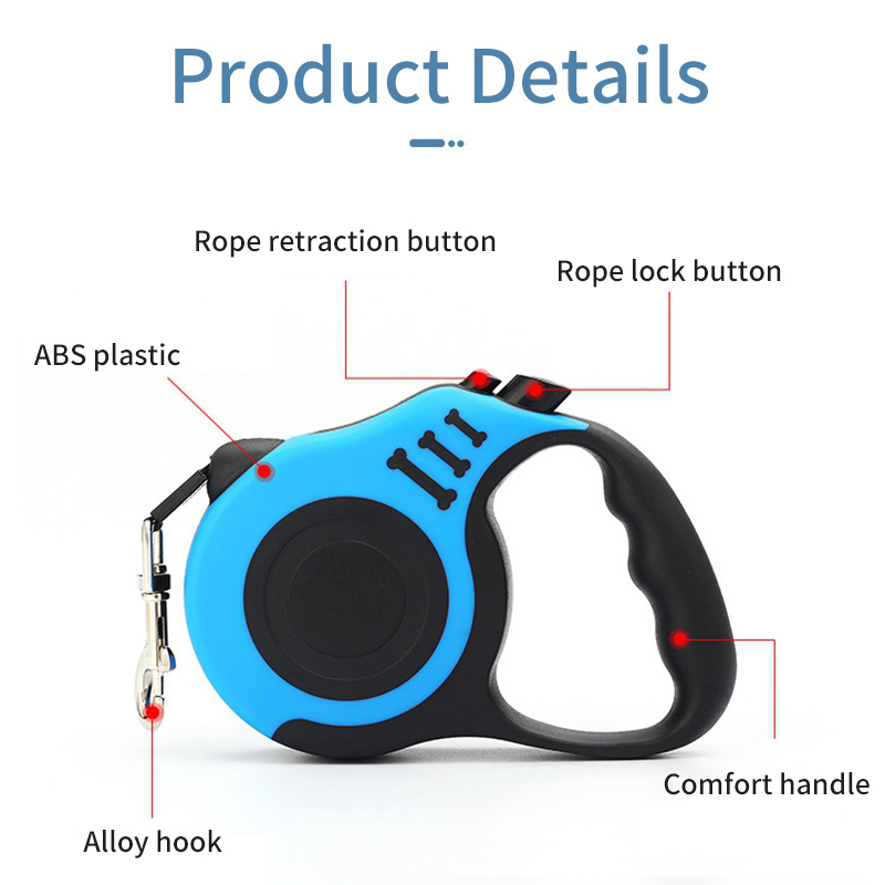 3m 5m Dog Leash Automatic Retractable Nylon Dog Leash Outdoor Training Walking Running Lead for Medium Large Dogs Collar Perro