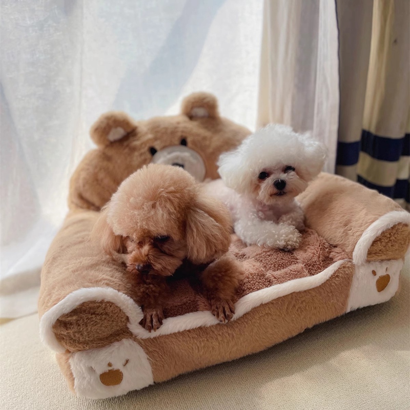 Fleece Pet Bed For Dogs Sofa Cushion Accessories Nest House Home Small Puppy Animal Kennel Car Seat Cartoon Chihuahua Pugs