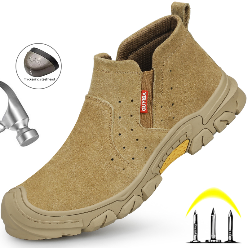 Welder Indestructible Steel Toe Safety Shoes Men Puncture-Proof Sneakers Anti-Slip Work Boots e61f