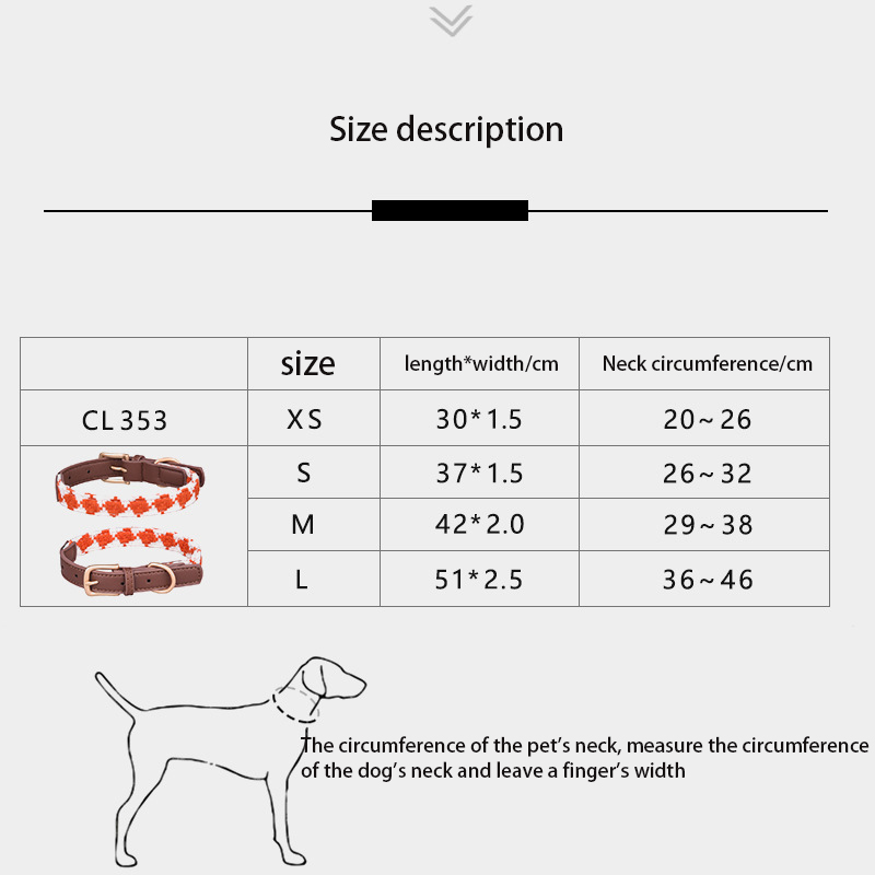 Woven Check Pet Collar, Adjustable Dog Collar Comfortable and Breathable with High Quality Hardware for Puppy Medium Dog and Cat