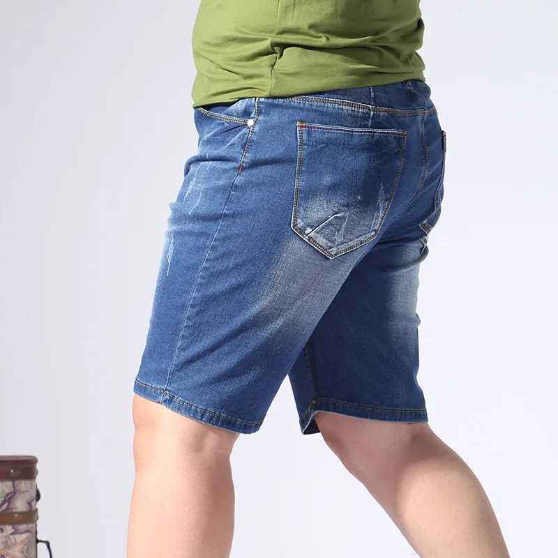 Extra Large Size Mens Denim Shorts Oversized Mens Elastic Waist Knee Length Summer Loose Shorts Men Plus Size 9XL 8XL 7XL 6XLX240914