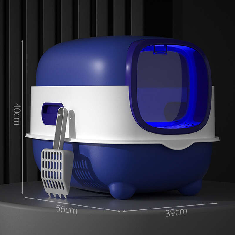 Large Sized Cat Litter Box With UV Sterilization, Fully Enclosed Cat Toilet, Automatic Deodorization, Flip Top Cat Dropper, Wholesale