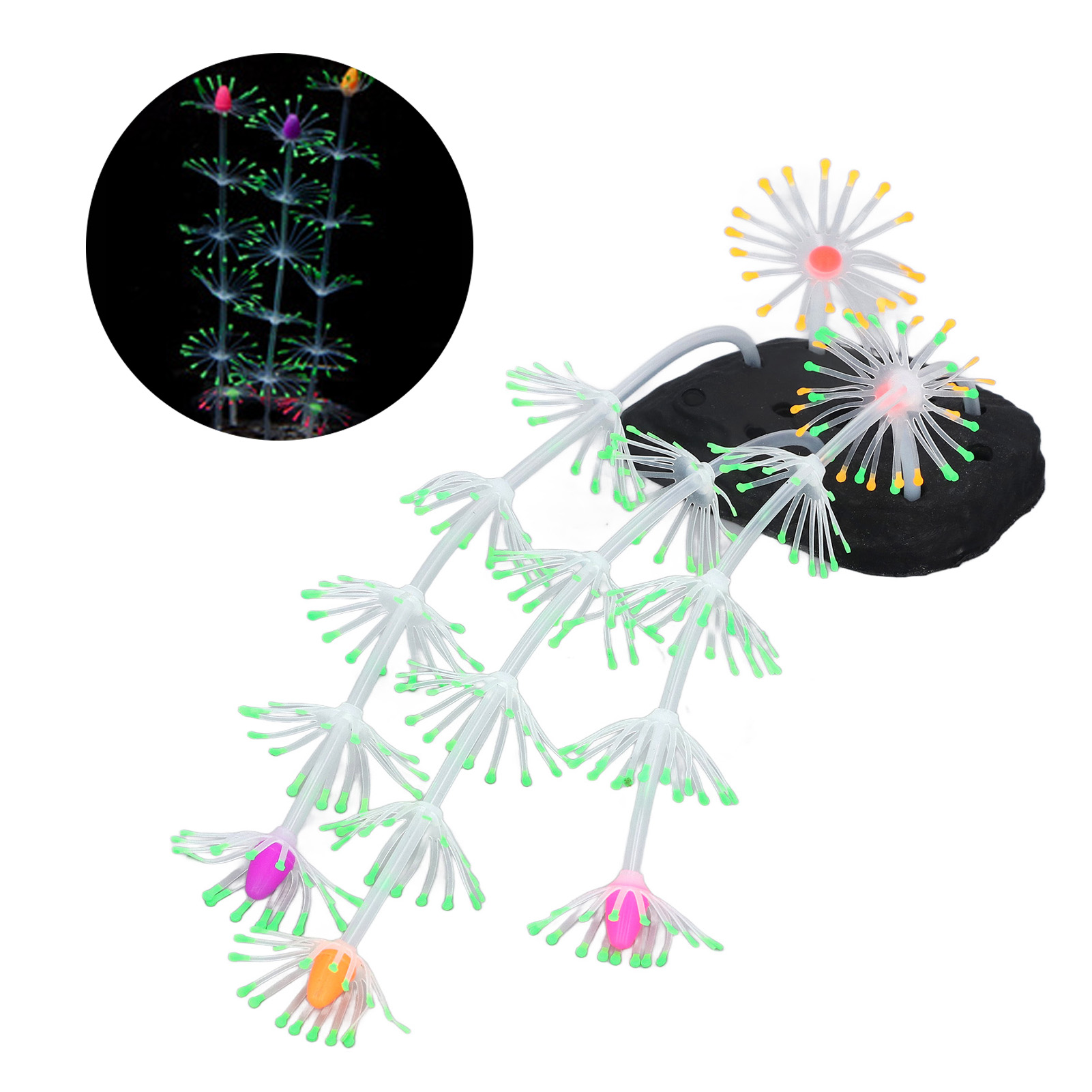 Silicone Glow Fish Tank Decorations, Artificial Coral Ornament, Innovative Landscaping, Glowing, Aquarium