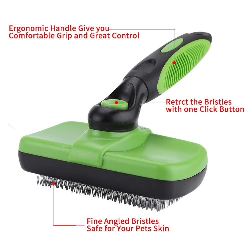 Self Cleaning Pet Slicker Brush Comb Professional Dogs Cats Hair Removal Beauty Grooming Tool