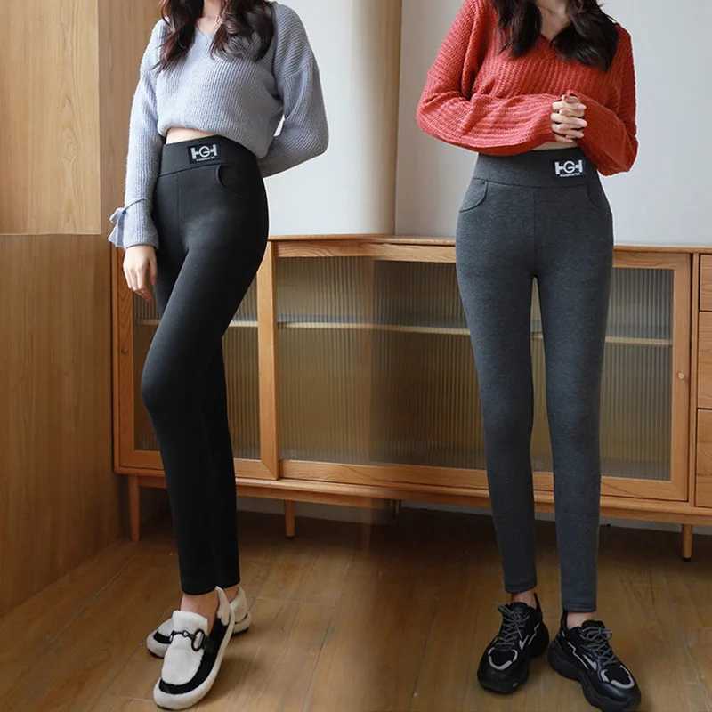 Women Thermal Leggings Winter Warm Pants Polar Pantyhose Sock Lined Pants Velvet Tights High Waist Wool Leggings 2024X240914