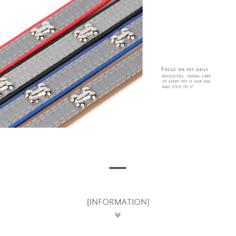 Reflective Dog Collar,Soft Microfiber Breathable Pet Collar Adjustable PVC Rivets Sturdy Metal Buckle for Small Medium Large Dog