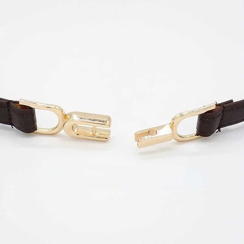 New Luxury Gold Buckle Stretch Belt Women Fashion Thin Metal Buckle Retro Belts Female Jeans Dress Waistband 2024 Waist BeltX240914