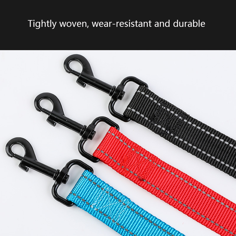 Double Dog Leash,No Tangle 360°Rotation Reflective Adjustable Length Dual Two Dog Lead Splitter,Shock Absorbing Walking Training