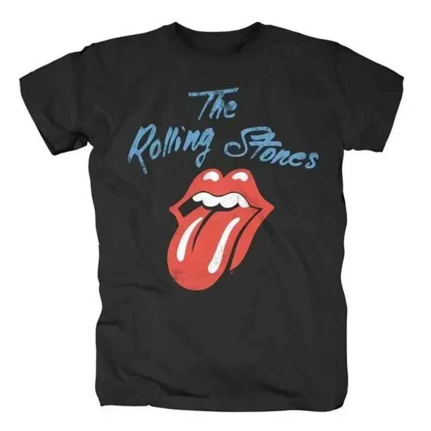 2024 Rolling Stone Printed Mens T-shirt Womens Cotton Hip Hop Super Large Band T-shirt Short Sleeve T-shirt Street Clothing Top T-shirt CL240913