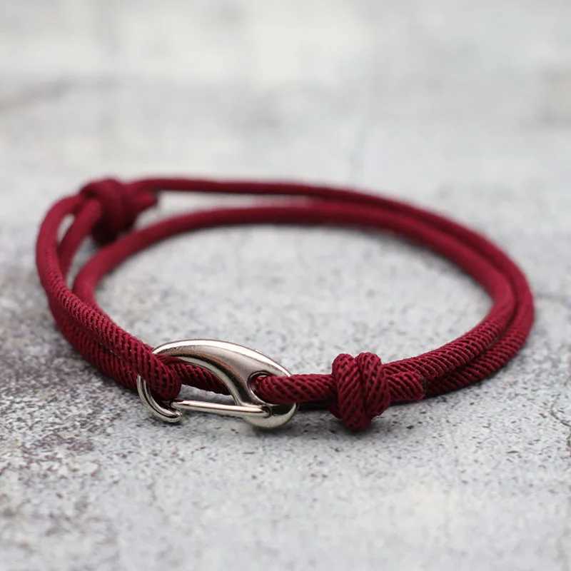 Charm Bracelets New adjustable 3mm thin rope bracelet Homme double-layer hand woven rope bracelet Pulseras Hombre Legend Braslet mens Joias J240914
