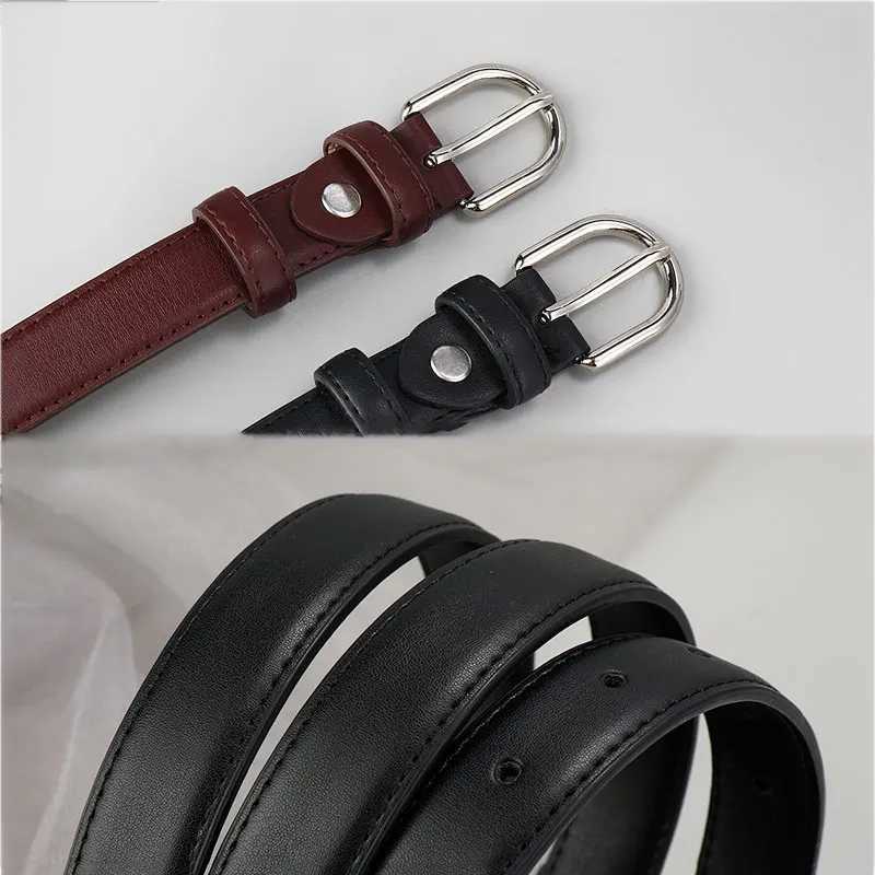 Belt Womens Casual Versatile Simple Thin Belt Korean Retro Needle Button Dress Belt Student BeltX240914