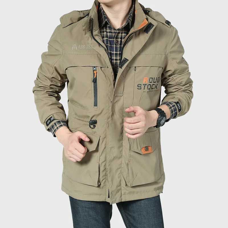 Mens windproof military leather soft shell tactical waterproof jacket flight pilot hooded jacket climbing military field jacket W240914