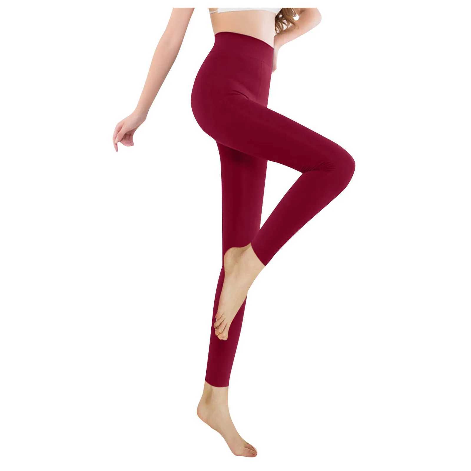 Autumn Winter Woman Thick Warm Leggings Candy Color Brushed Charcoal Stretch Fleece Elastic Pants LeggingsX240914
