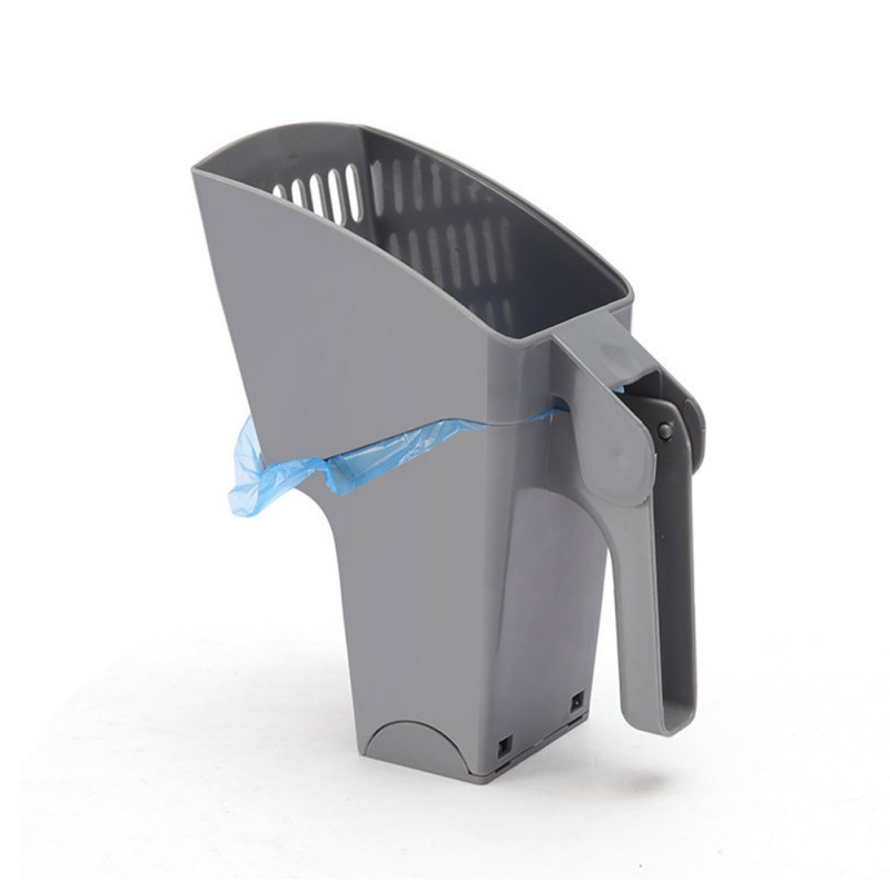 2 In 1 Cat Litter Cleaning Tool Plastic Pets Litter Sifter Scoop System With Extra Waste Bag Holder