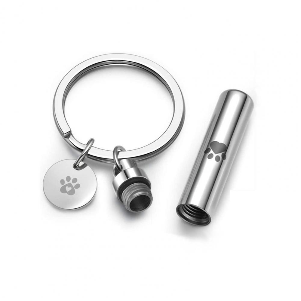 Print Pet Dog Paw Cyder Keychain Memorial Hair Keepsake Jewelry for Portable Bag Accessory