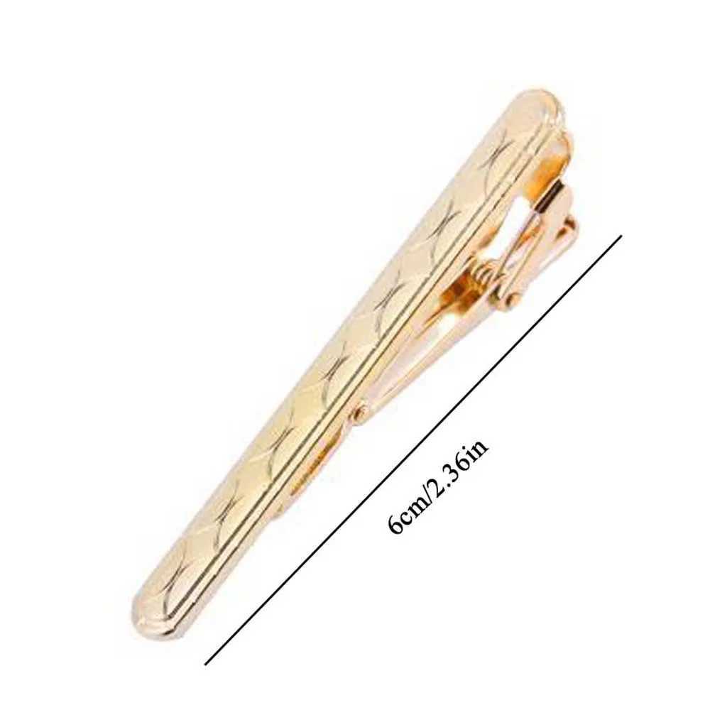 New Metal Gold Color Tie Clip With Chain For Men Wedding Necktie Tie Clasp Clip Gentleman Ties Bar Tie Pin For Mens AccessoriesX240914