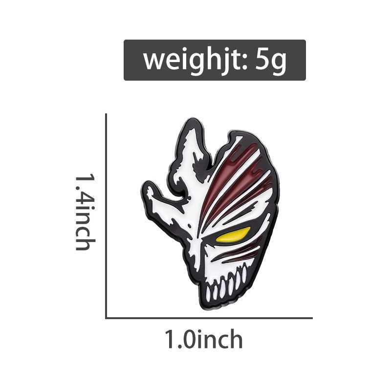 Bleach Kurosaki Ichigo Toshiro Mask Enamel Pins Japanese Anime Lapel Badge Brooches Hat Clothes Jewelry Halloween AccessoriesX240914