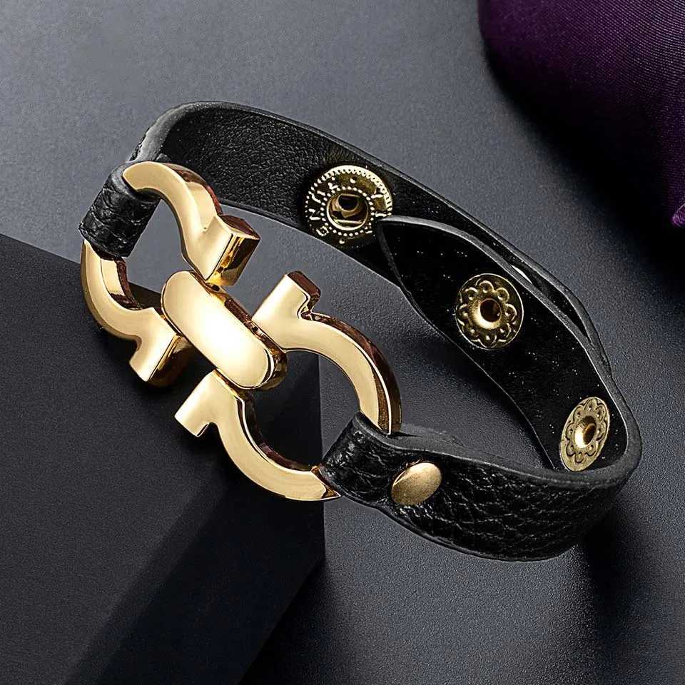 Charm Bracelets Zlxgirl Fashoin Pu Leather Fashion Bracelet Female Couple Engagement Dubai Gold Bracelet Bijoux Best Couple Gift Accessories J240914