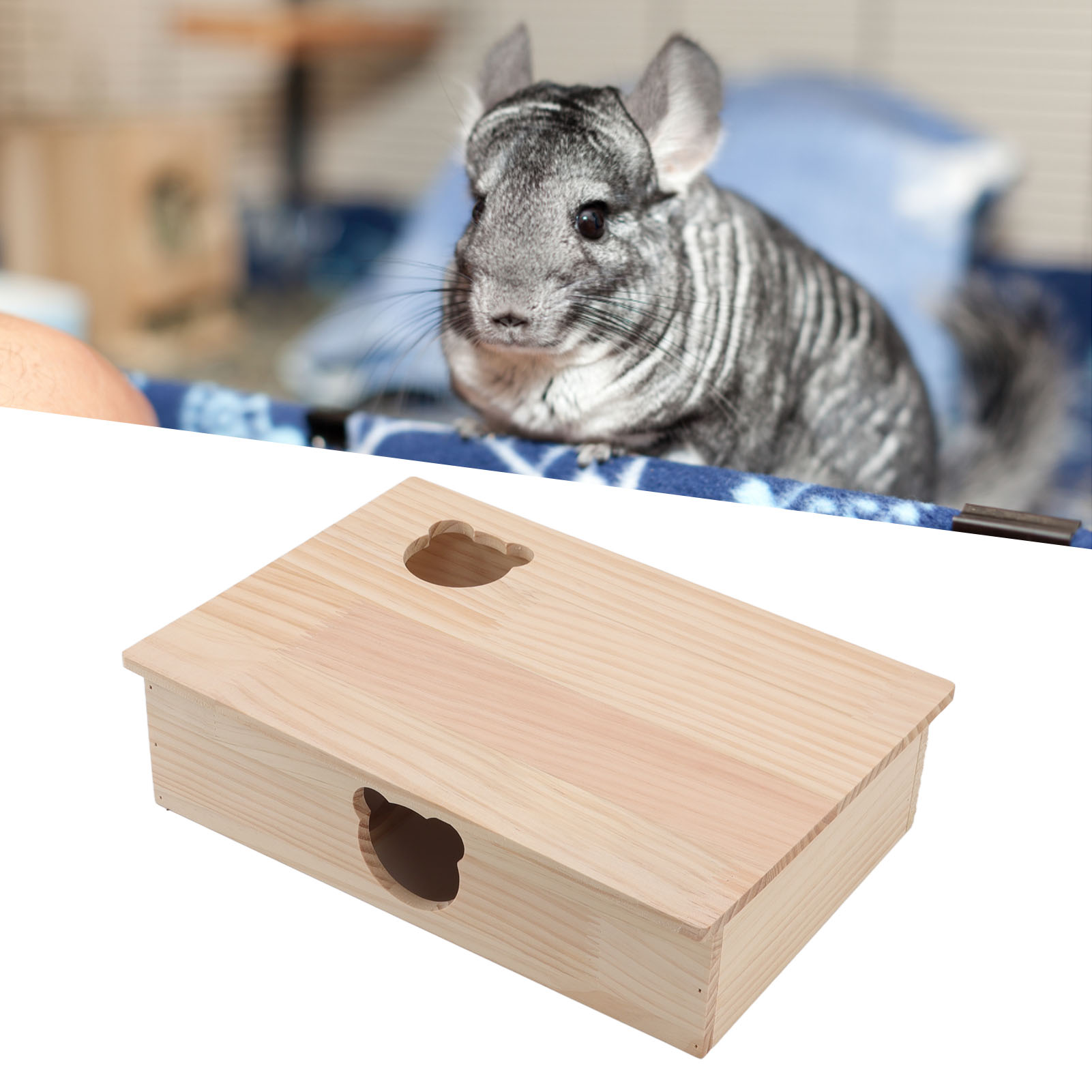 Hamster House Durable Log Movable Roof 6 Bedrooms Pet Hideout House For Pets Sleeping And Moving