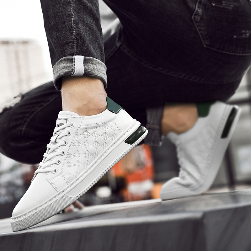 Lace-Up Male Comfortable Walking Shoe Genuine Leather Mens Sneakers High Quality Men Casual Shoes 2024 New Skate Footwear Men