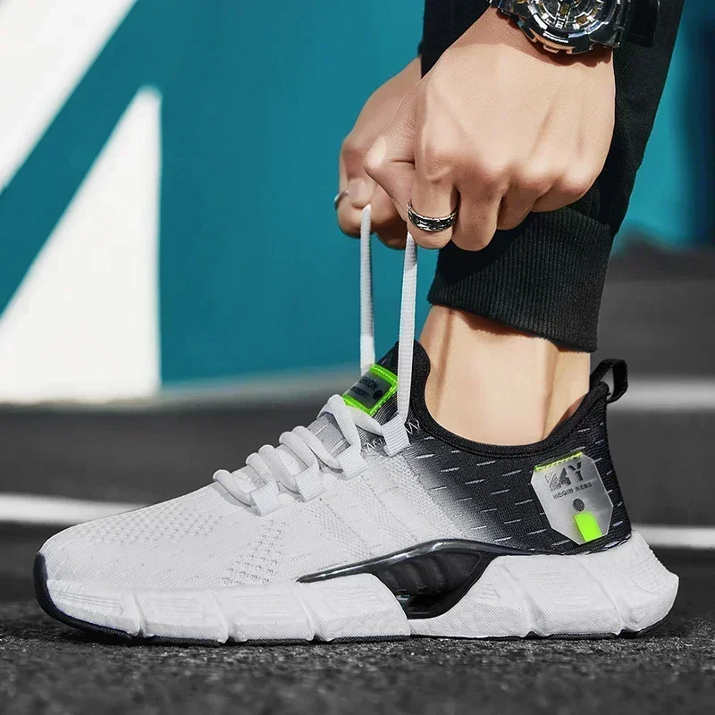 Fashion Men Lightweight Breathable Sneakers Vulcanize Casual Shoes Mesh Comfortable Outdoor Jogging Runnning Sport Shoes Zapatos