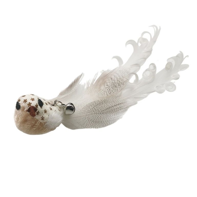 Cat Catcher Head Feather Bird Replacement Heads Simulation Bird Cat Toy Kitten Wand Toy Interactive Cat Feather Toys
