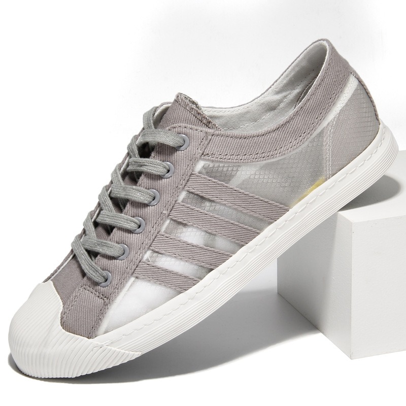Men's Mesh Canvas Shoes Summer Lace Up Breathable Cool Men's Fashion Flat Casual Shoes Students Canvas Shoes BD21243