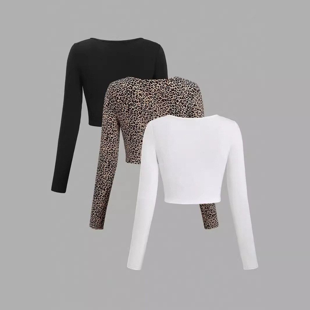 Women's T Shirts Elegant women's Casual long sleeved T-shirt versatile slim fit top