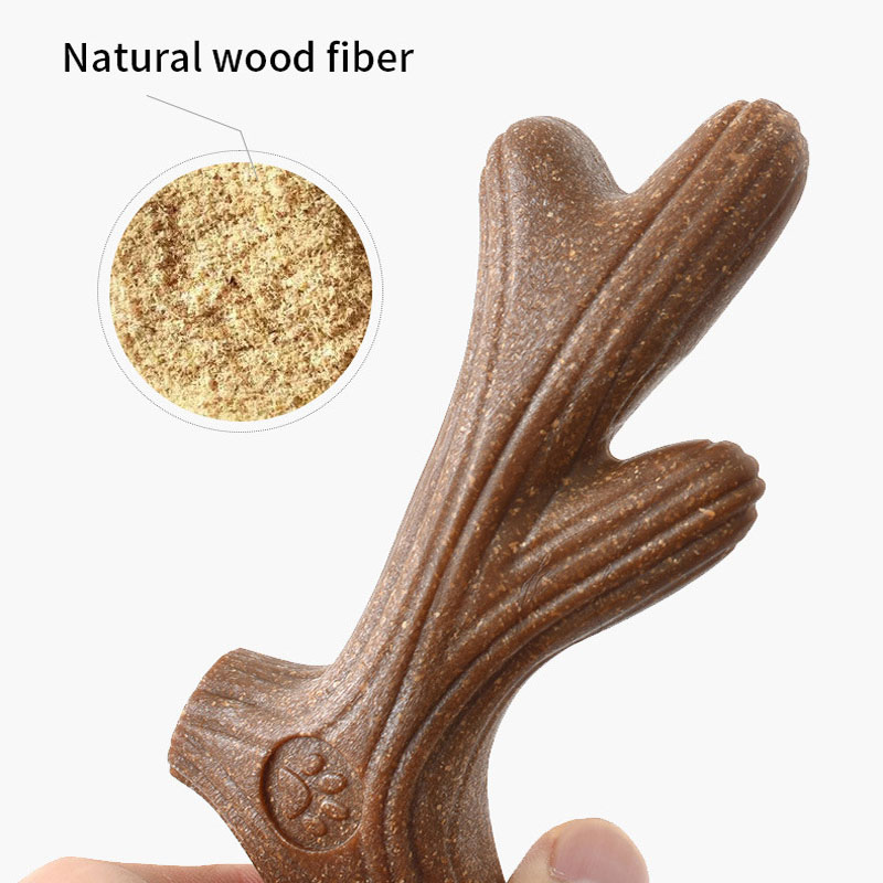 Dog Chew Toys Wood Fiber Bone Antler Shape Molar Teeth Clean Stick Puppy Interactive Training Toy Durability Pet Supplies