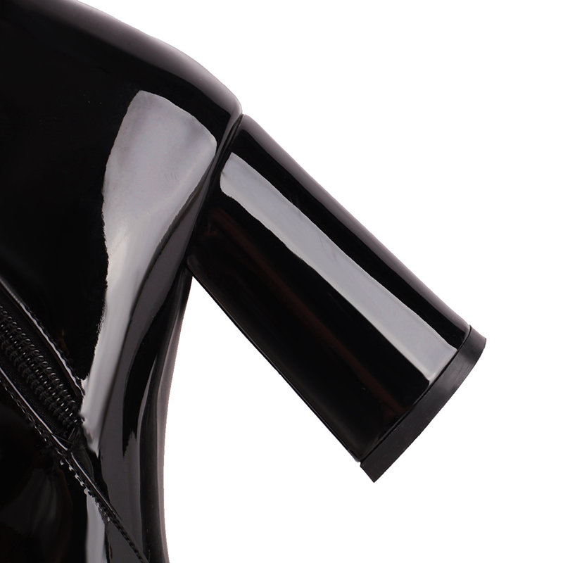 REAVE CAT Fashion Thigh Boots Round Toe Block Heels 8.5cm Platform Zipper Plus Size 46 47 48 Sexy Party Ladies Stretch Booties