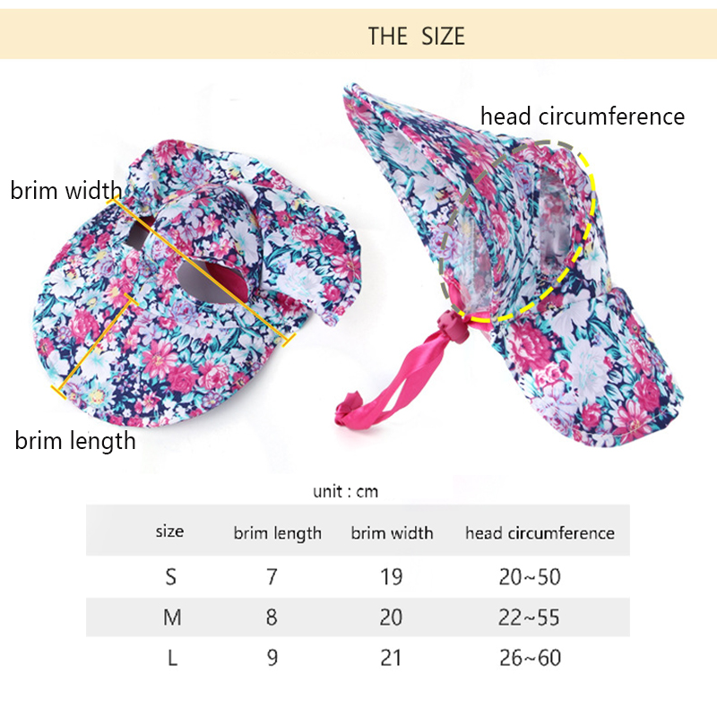 Pet Floral Hat, Cute Cat and Dog Retro Hat Shade Tie Floral Pet Dress Up Hat Soft & Comfortable for Small and Medium Dogs Cats