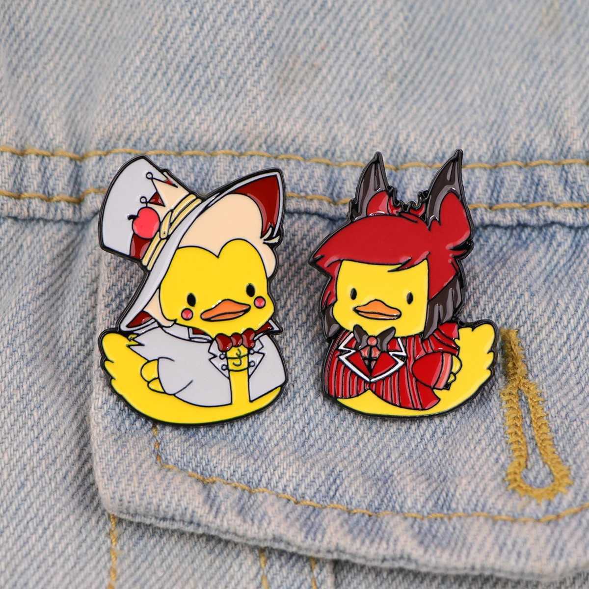 Funny Duck Metal Enamel Pins Cartoon Angel Brooches for Women Men Lapel Pin Backpack Bags Badges Kids GiftsX240914