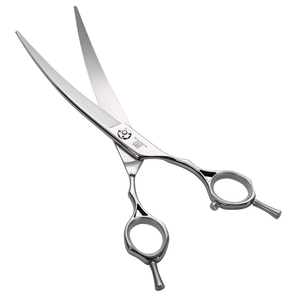 Fenice Japan 440C Professional Pet Grooming Shears Up&Down Dogs Curved Scissors 7.0 /7.5 inch