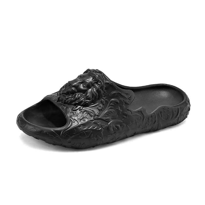 High Quality Men Slippers Design Lion's Head Sides Outdoor Sandals Beach Men Casual Shoes Men Flip-flops Men's Indoor Slippers