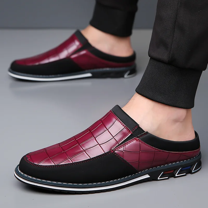 New Styles Spring and Autumn Men Shoes Lightweight Wear Resistant Fashionable Male Casual Slip on Shallow Month PU Leather Shoes