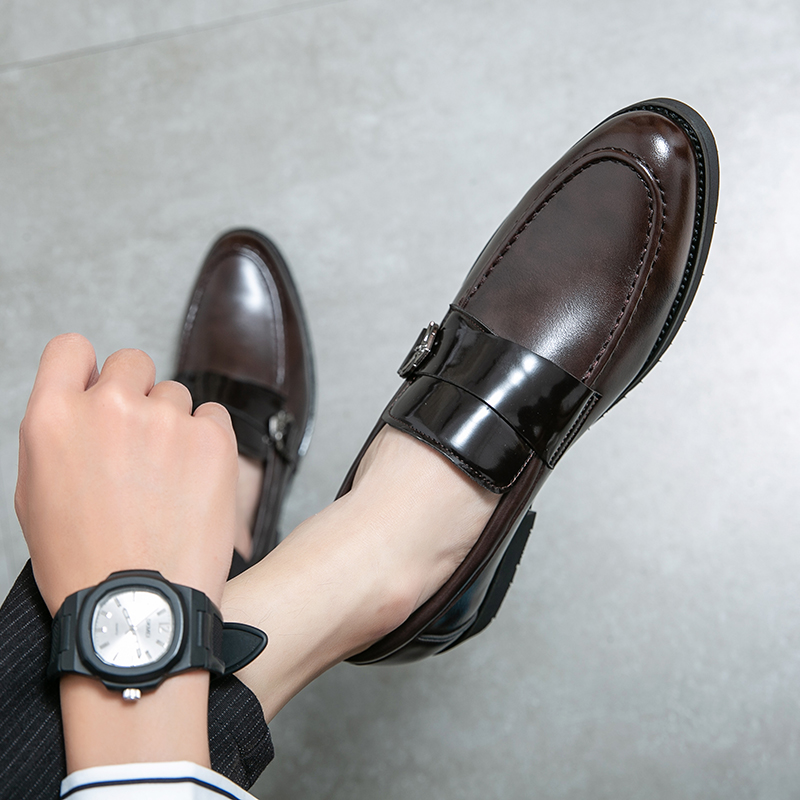 Italian 2023 Dress Men's Wedding Party High Quality Slip-on Leather Casual Loafers for Men Business Formal Designer Flat Shoes 6eb9