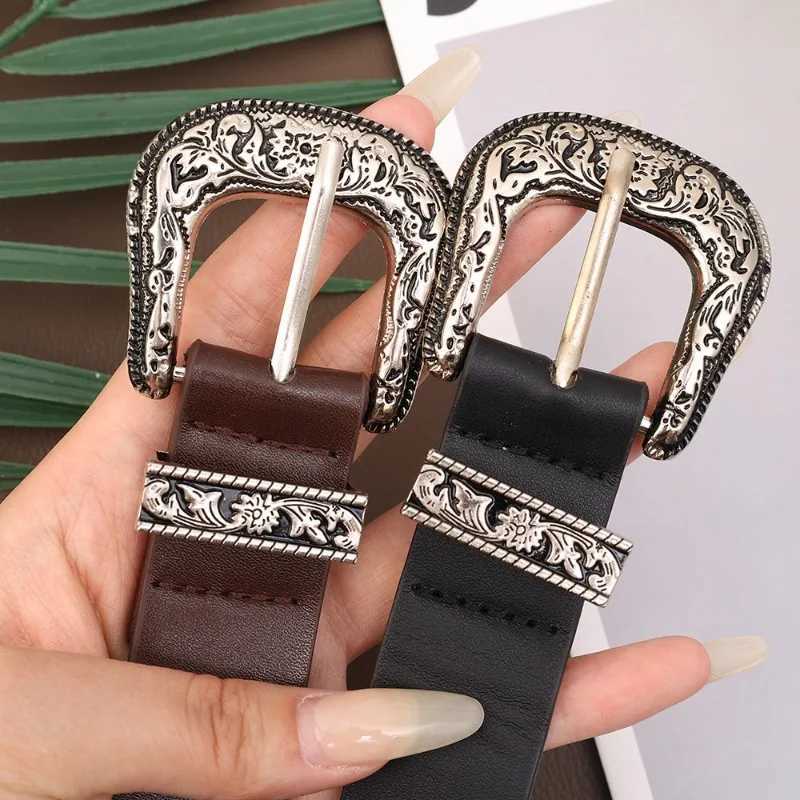Vintage Women Rivet Belt Y2k Women Retro Hip Hop Punk Belts Luxury Belt Double Row Hole Strap Casual Jeans Female Waist Belt MenX240914