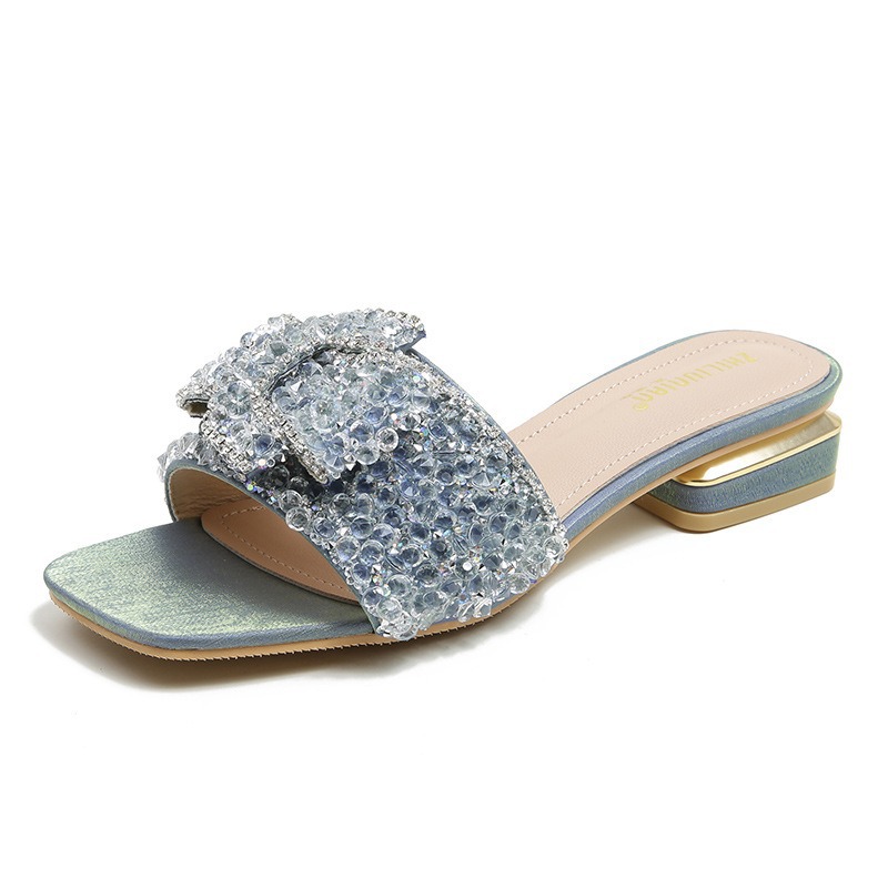 New 2024 Chunky Heel Fashion Flat Ladies Rhie Slippers Womens Comfort Summer Peep Toe Shoes dh605855
