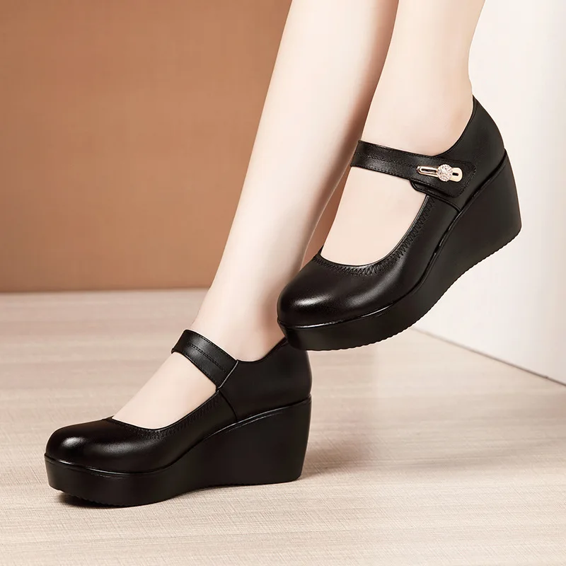 6cm Small Size 32-43 Med Block Heels Shoes Platform Pumps 2024 Fall Bright Leather Tassel Loafers Women for Office Mom Daily